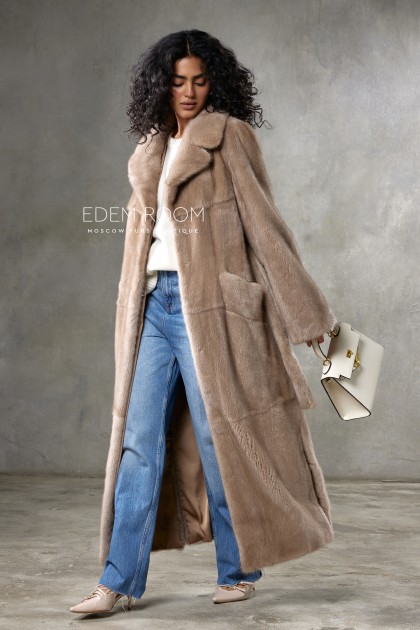 длинная норковая шуба с поясом длинная норковая шуба с поясом