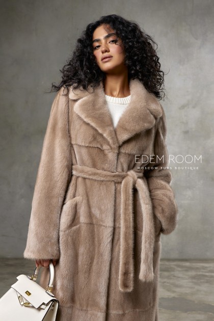 длинная норковая шуба с поясом длинная норковая шуба с поясом