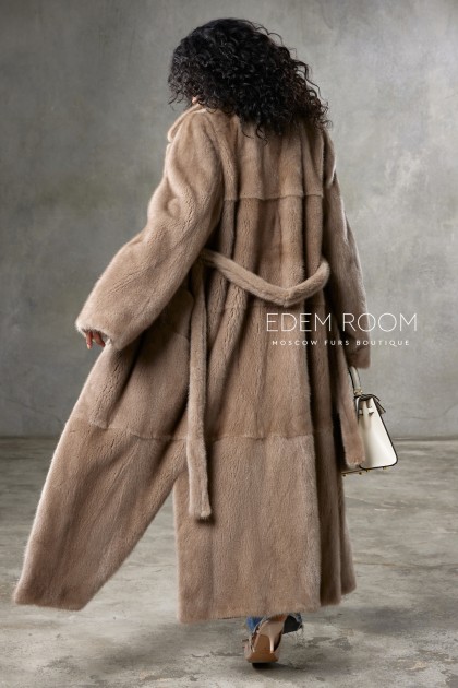 длинная норковая шуба с поясом длинная норковая шуба с поясом