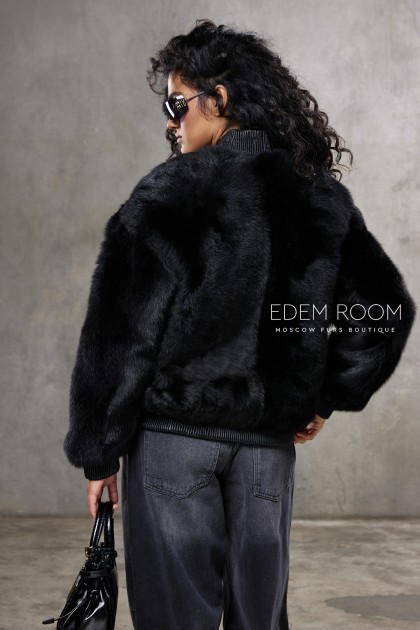 короткая шуба - бомбер из овчины