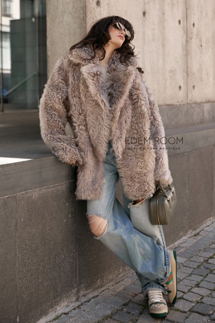 двусторонняя шуба - дублёнка из испанского тиградо