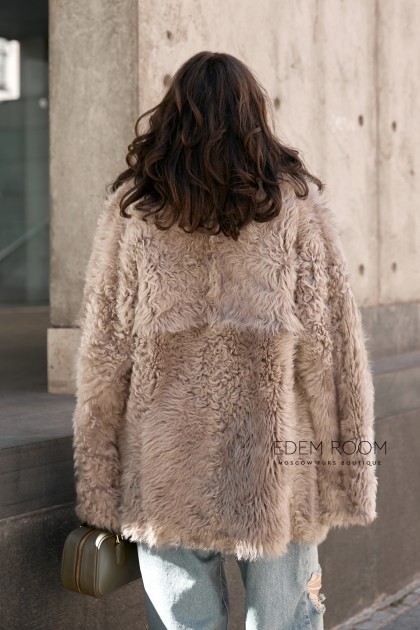 двусторонняя шуба - дублёнка из испанского тиградо