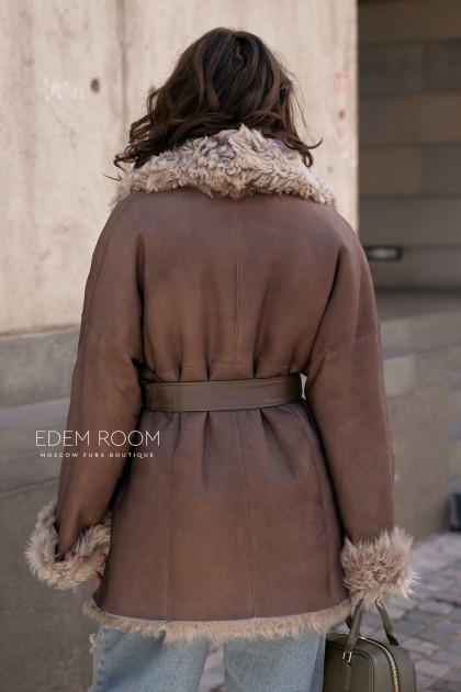 двусторонняя шуба - дублёнка из испанского тиградо