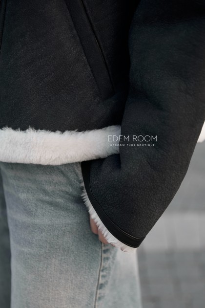 короткая куртка - дублёнка из мерино