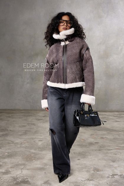 куртка - дублёнка из винтажной кожи