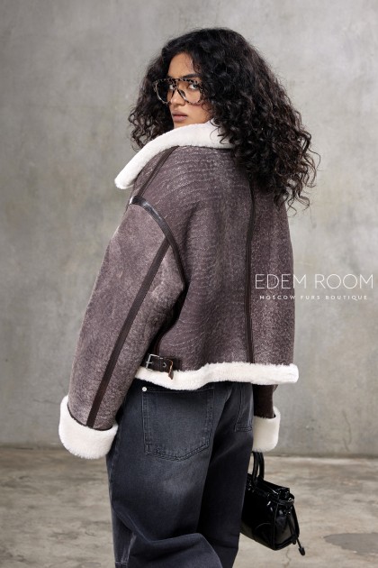 куртка - дублёнка из винтажной кожи