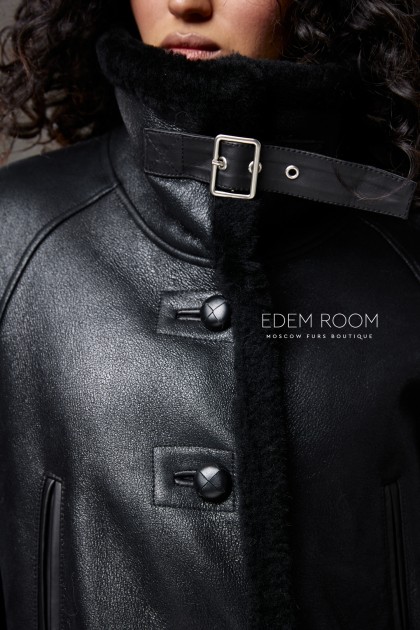 чёрная современная дублёнка