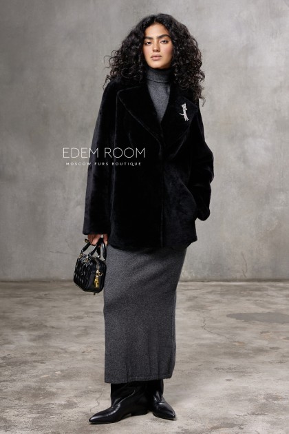 меховая короткая дублёнка