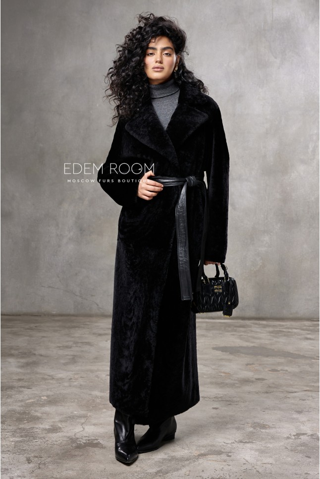 шубка - дублёнка под пояс