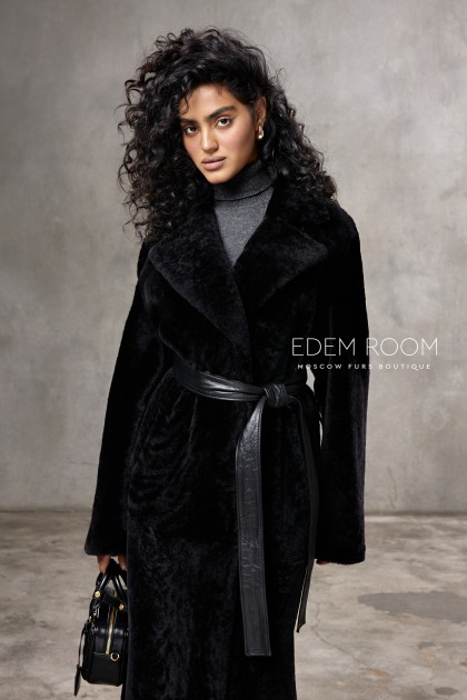 шубка - дублёнка под пояс