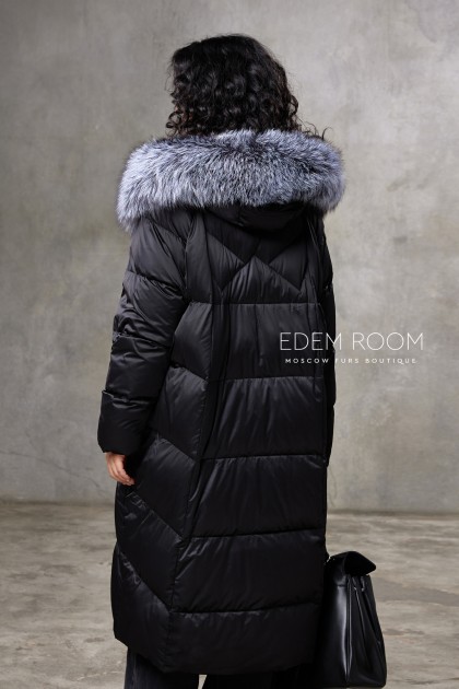 чёрный пуховик пальто с капюшоном чёрный пуховик пальто с капюшоном