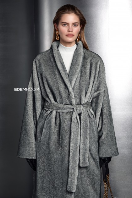 шуба - халат из эко норки