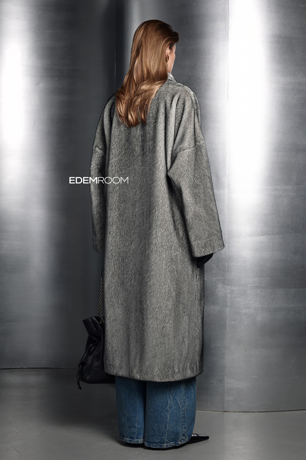 шуба - халат из эко норки