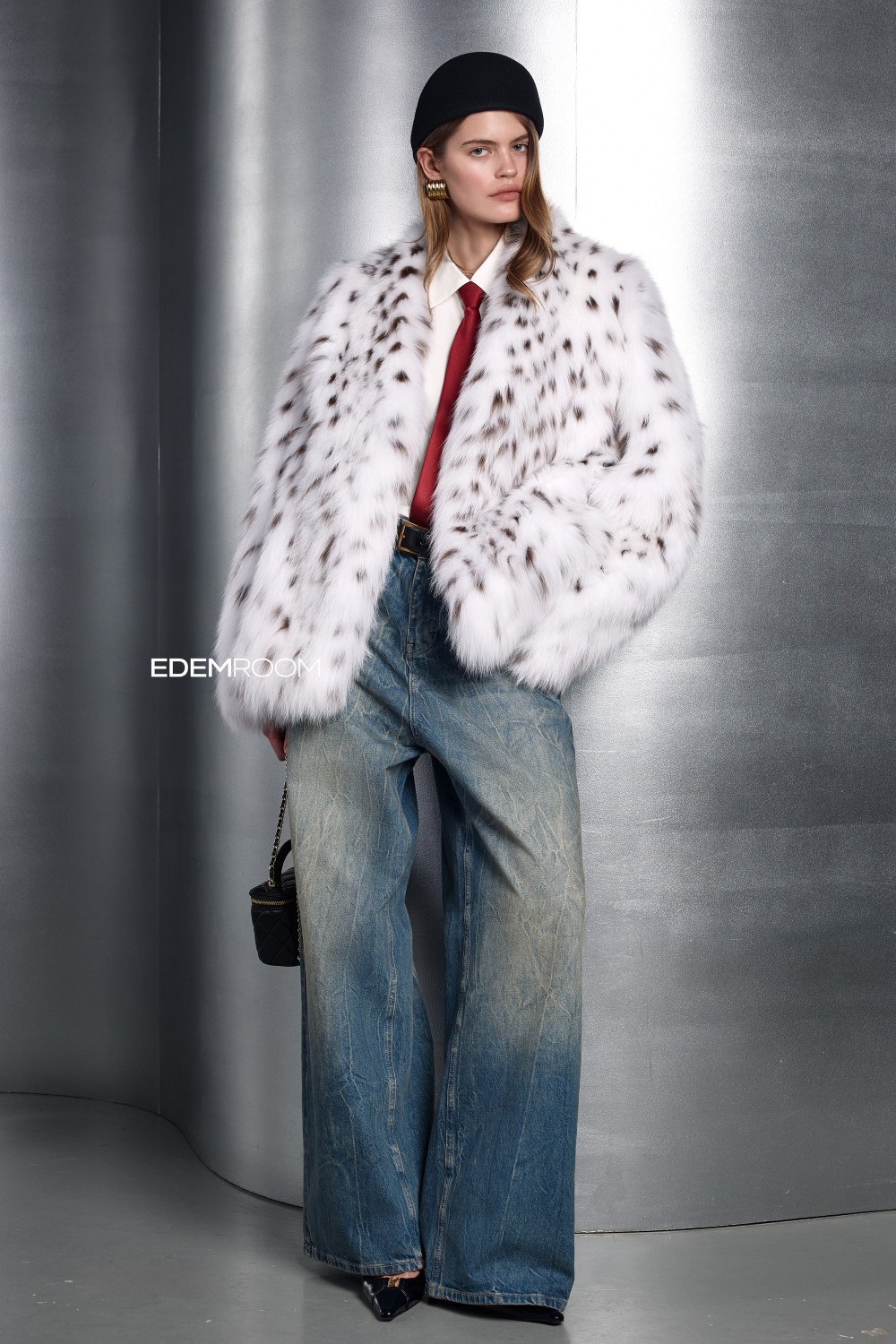 полушубок из лисы и рыси