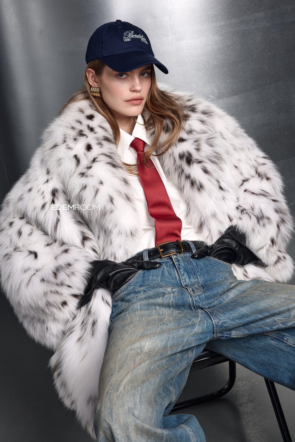 комбинированная шуба из лисы и рыси