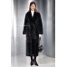 чёрное пальто - дублёнка с мехом норки