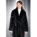 чёрное пальто - дублёнка с мехом норки