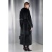 чёрное пальто - дублёнка с мехом норки