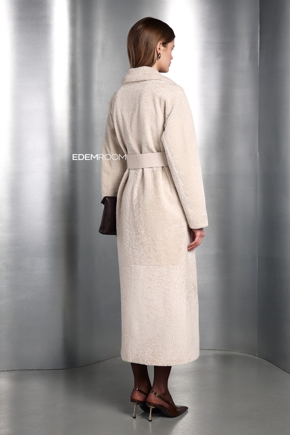 итальянская бежевая дублёнка 