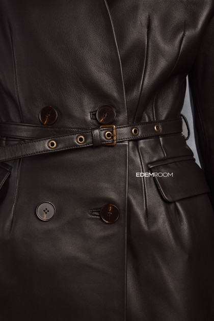 коричневый кожаная пиджак