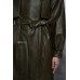 демисезонный кожаный плащ