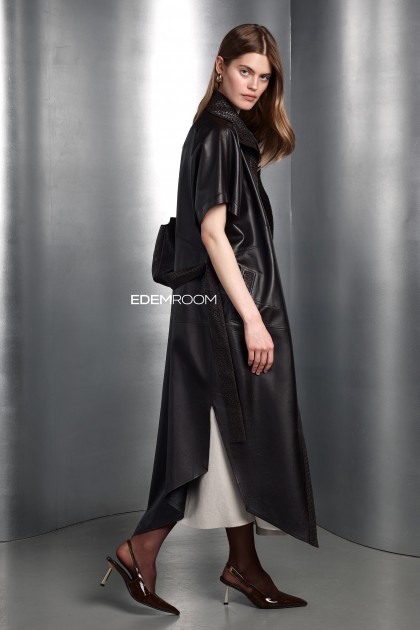 кожаный плащ рубашка