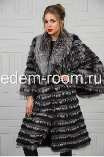 Меховое пальто из чернобурки