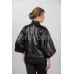 Чёрная куртка из эко-кожи для женщин