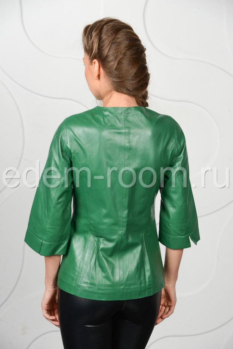 Зелёная кожаная куртка