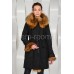 Женское пуховое пальто с мехом енота