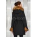 Женское пуховое пальто с мехом енота