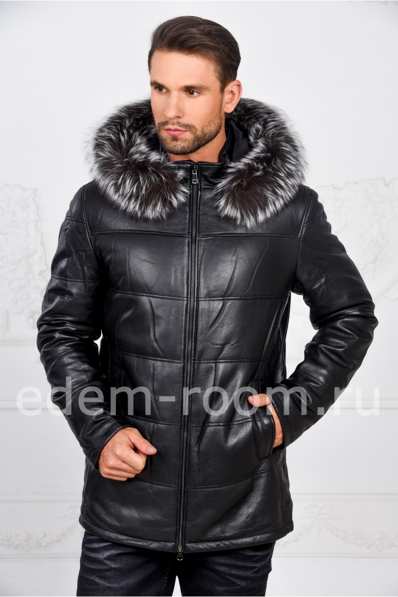 Заказать Зимняя куртка из кожи для мужчин  | Артикул: I-1855-CH-CH