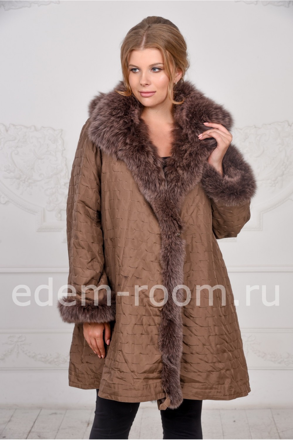 Двухстороннее меховое пальто для женщин