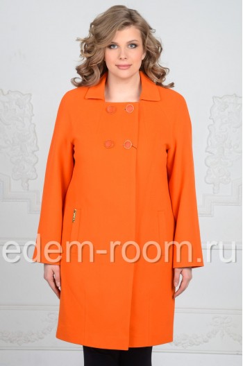 Оранжевое кашемировое пальто