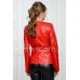 Женская красная кожаная куртка из натуральной кожи