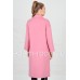 Розовое пальто с меховыми карманами