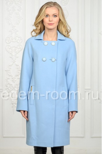 Голубое пальто из кашемира