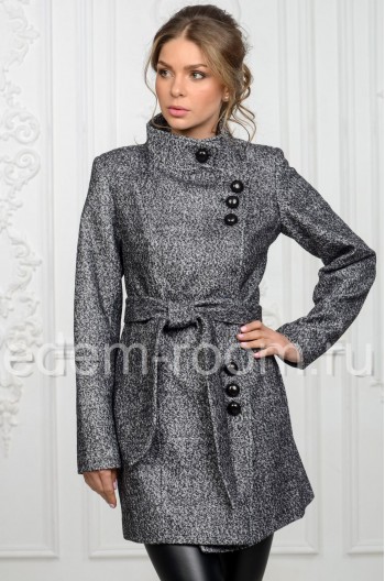 Женское шерстяное пальто на поясе