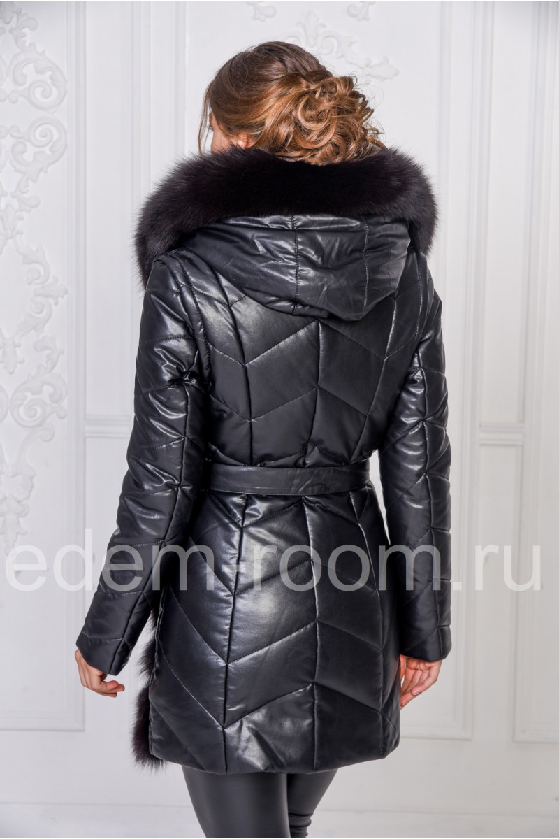 Зимняя куртка из эко-кожи
