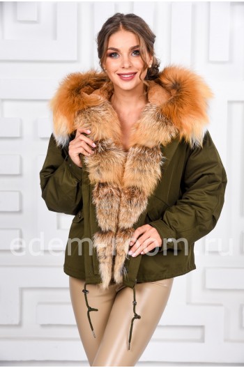 Зимняя куртка с мехом лисы