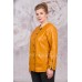 Кожаная куртка для больших размеров желтого цвета