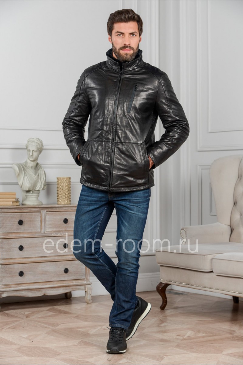 Мужская куртка из кожи - Зима 2019