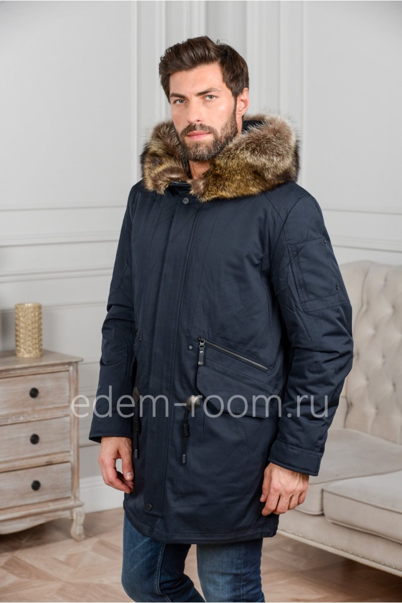 Мужская зимняя куртка с капюшоном