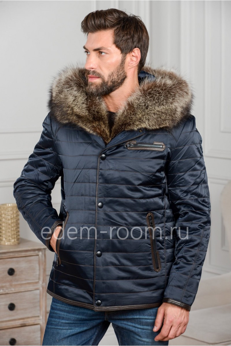 Зимняя куртка с мехом енота
