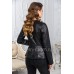 Женская кожаная куртка черного цвета из Турции