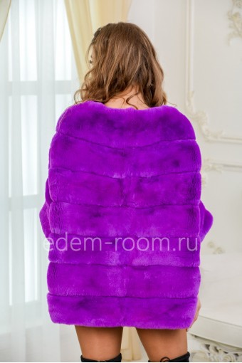 Фиолетовая куртка из меха кролика