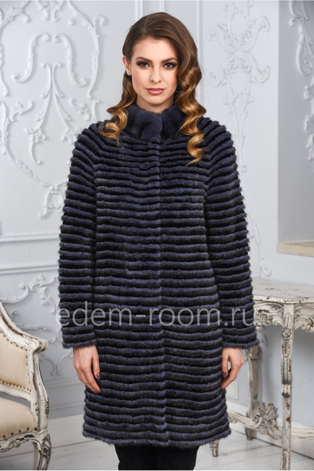 Женское норковое пальто на кашемире