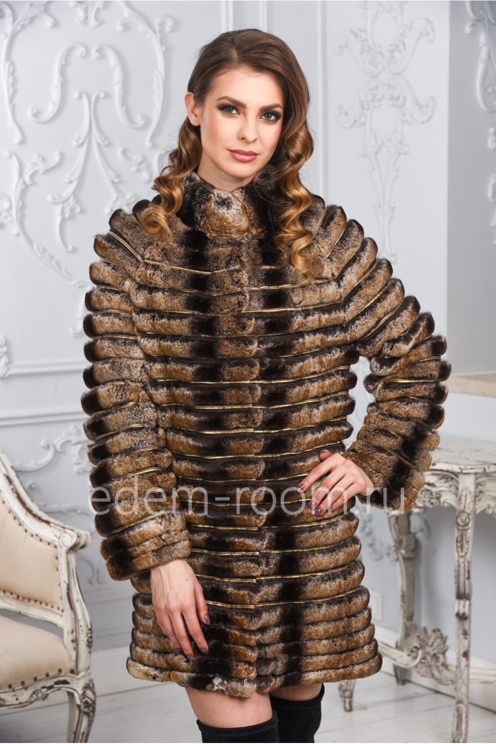 Меховое пальто из королевского кролика 