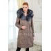 Женская парка- пальто с мехом чернобурки