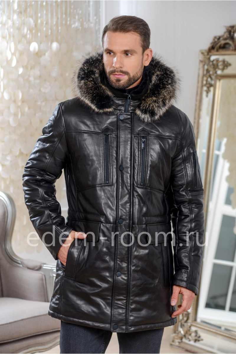Практичная кожаная куртка для зимы